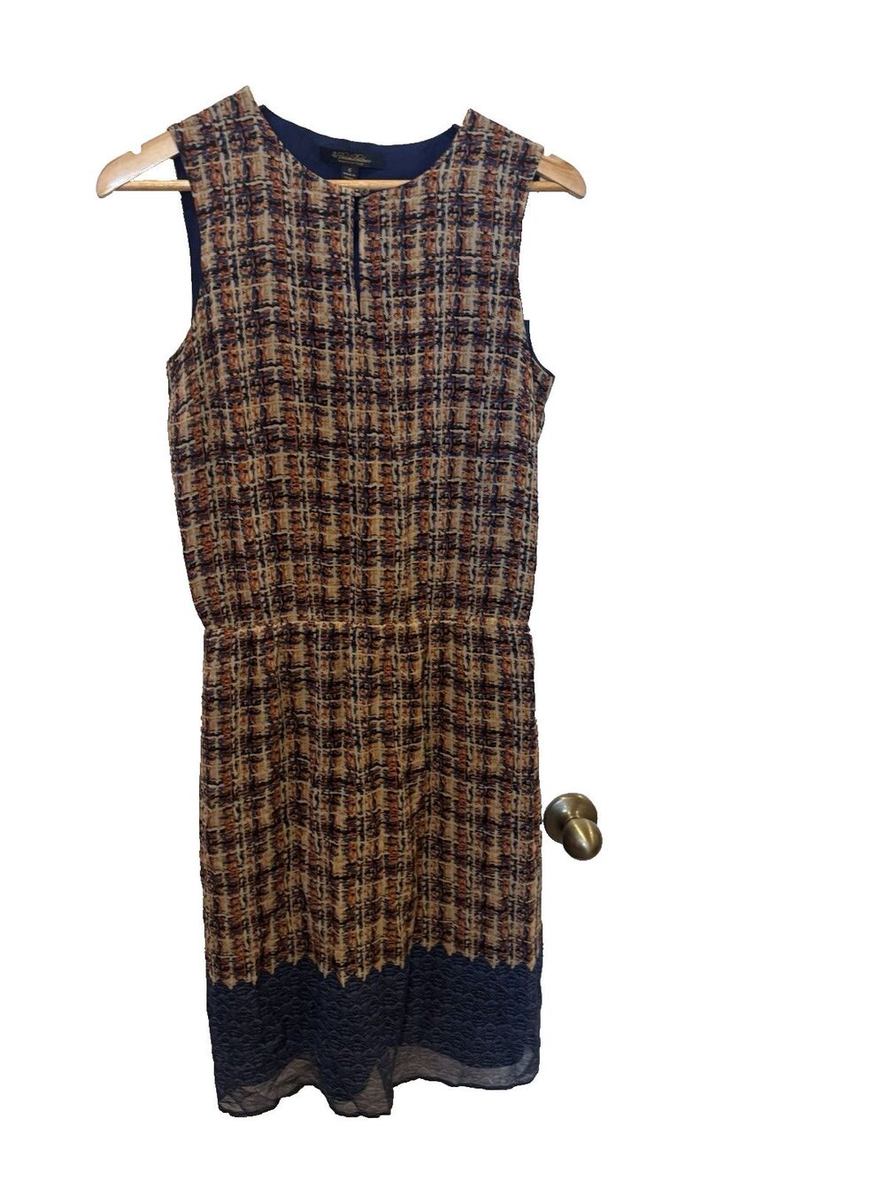 Brooks Brothers Women’s 100% Silk Chiffon Sleeveless Mini Dress Size 6 Keyhole